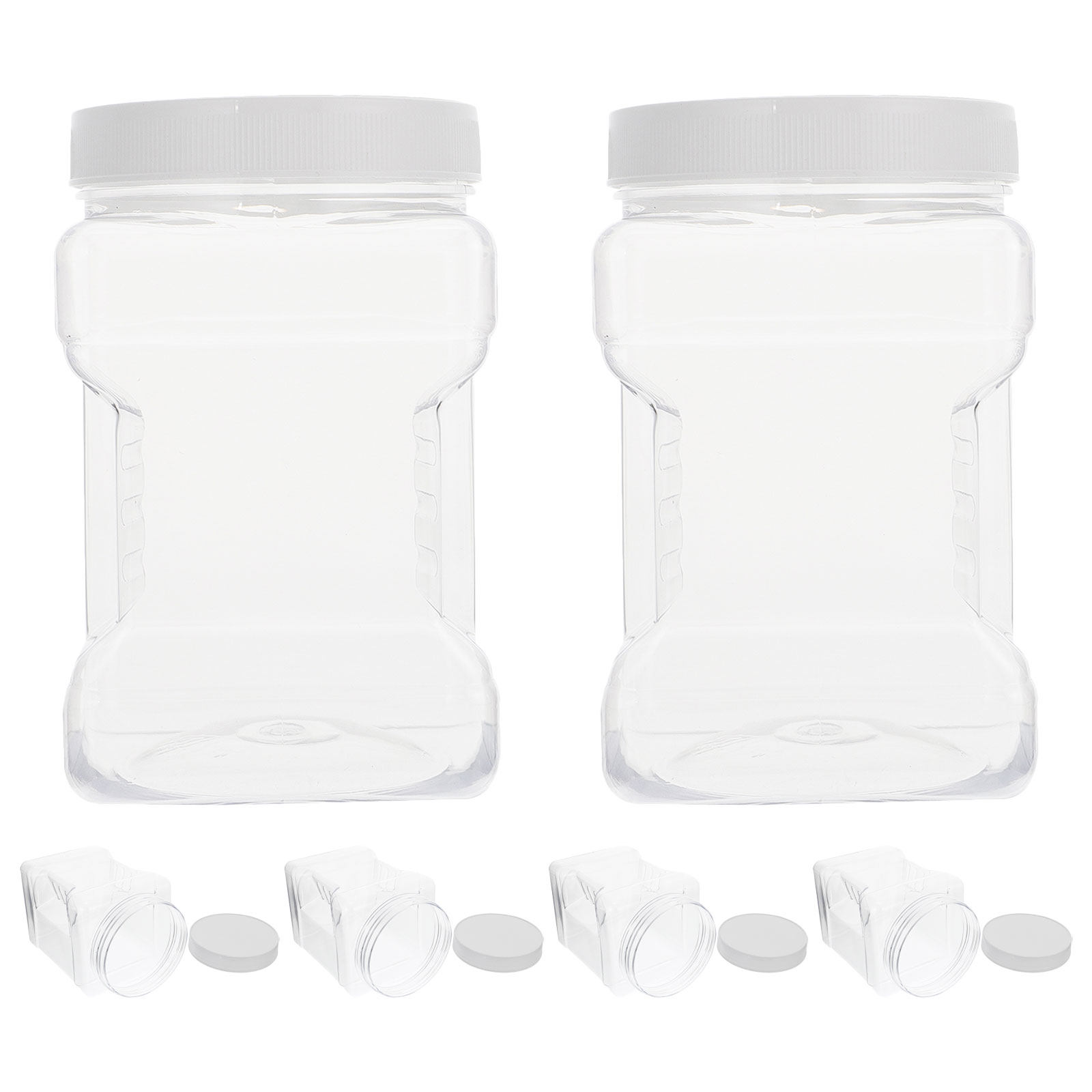 Food Storage Canister - 6Pcs Transparent Square Canisters Plastic Storage