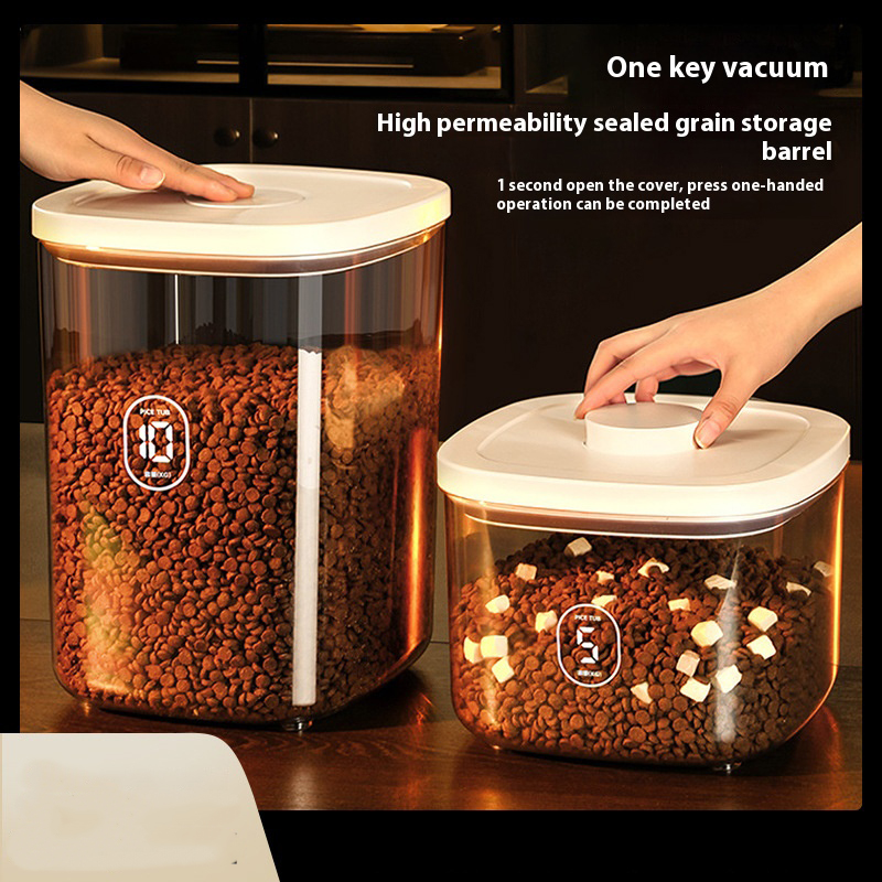 Food Storage Vacuum Containers - Cat Food Storage Bucket, Sealed Container,