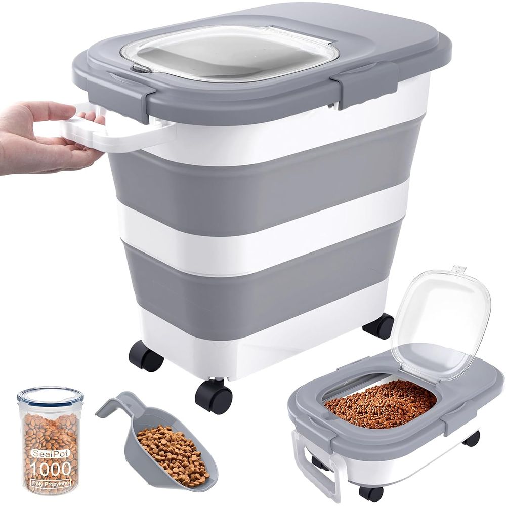Food Storage Handling - Airtight Dog Food Storage Container, Collapsible