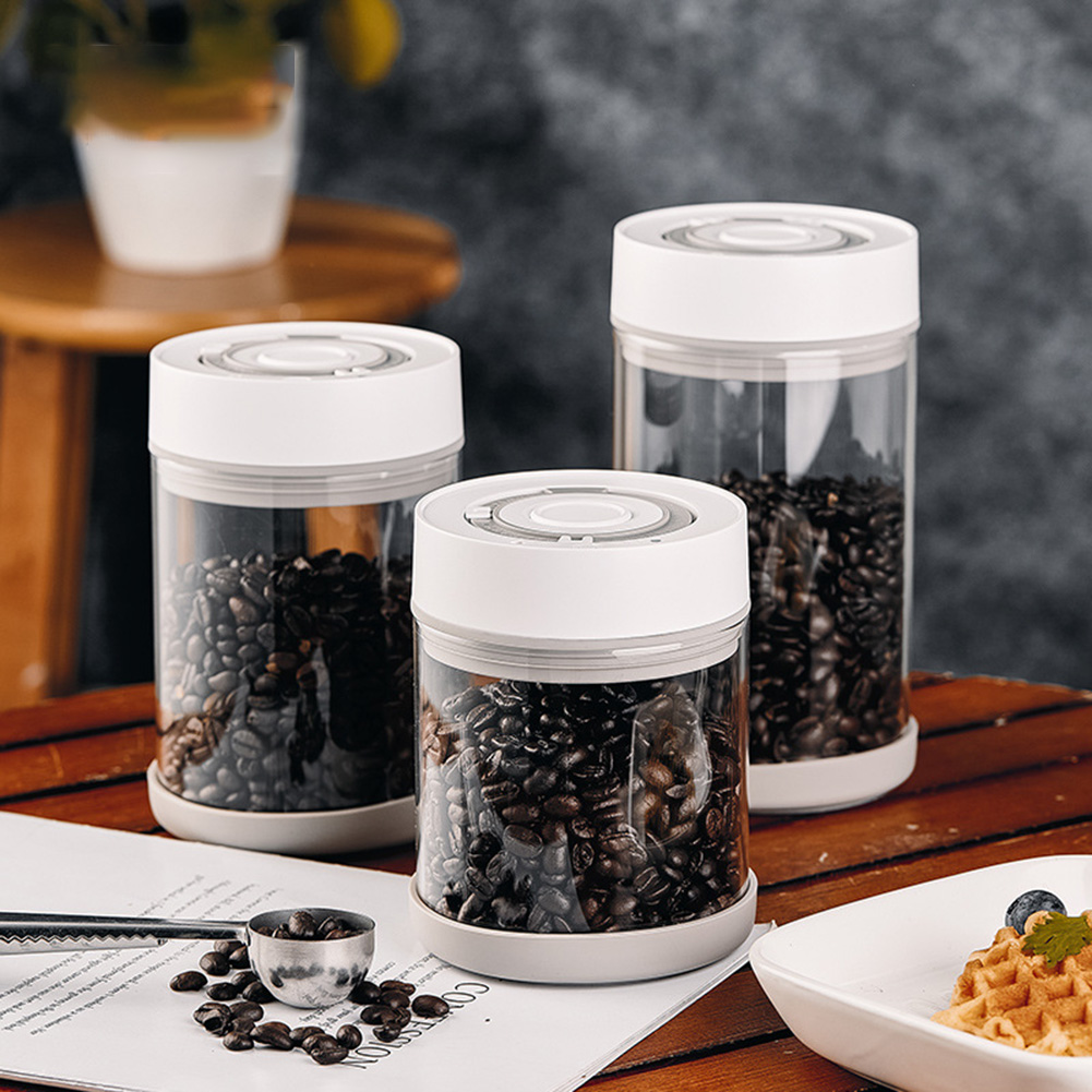 Food Storage Vacuum Containers - Kitchen Moisture-proof Glass Coffee Bean Jar