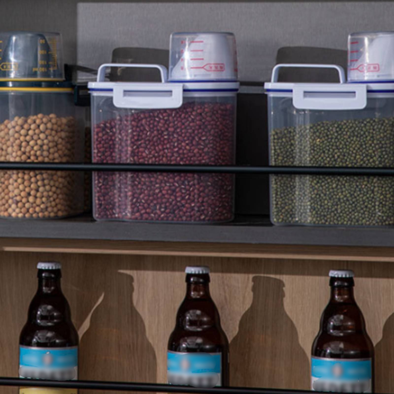 Food Storage Dispenser - Rice Storage Container Moisture-Barrier Rice Dispenser