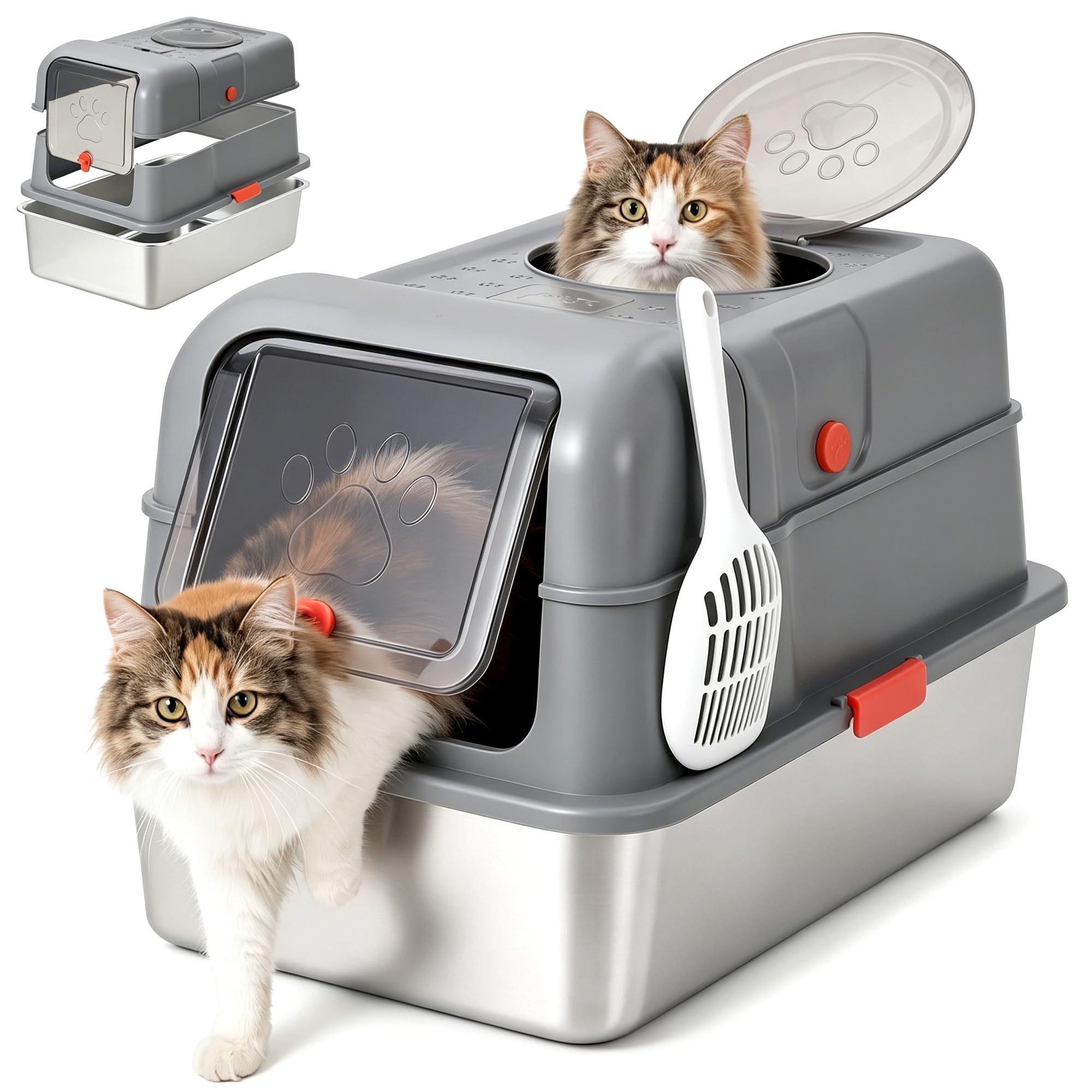 Enclosed Stainless Steel Litte - Food Storage Xl recension och pris
