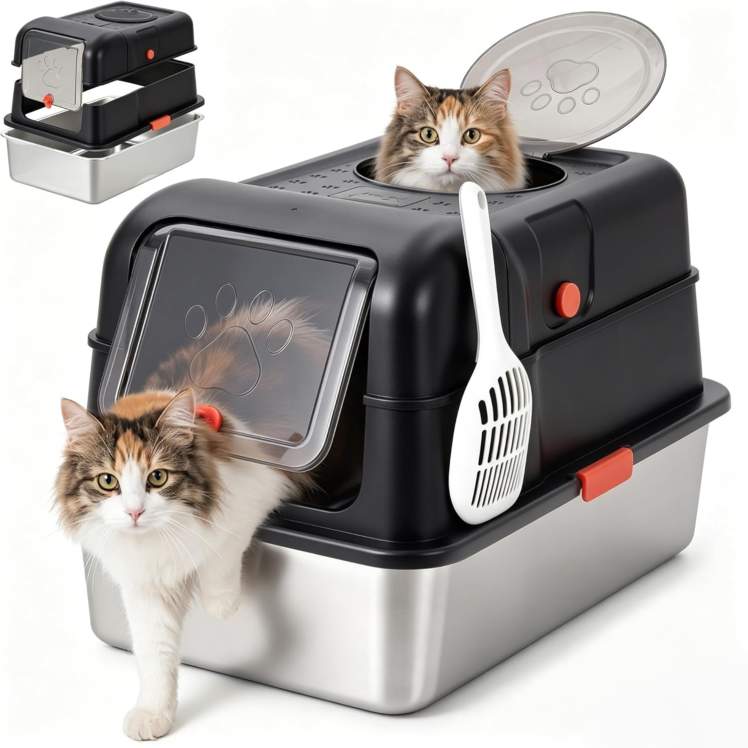 Enclosed Stainless Steel Litte - Food Storage Xl recension och pris