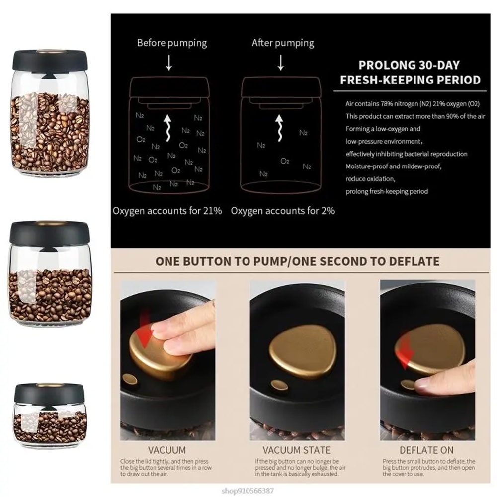 1pack Coffee Bean Storage Cont - Food Storage Vacuum Containers recension och pris