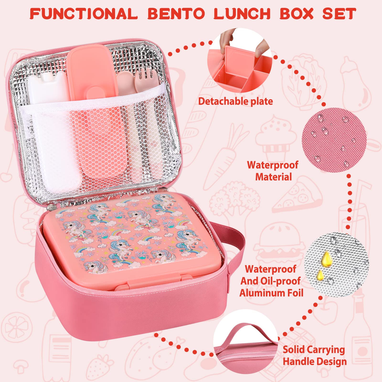 Bento Lunch Box for Kids With  - Food Storage Vacuum Seal Bags recension och pris