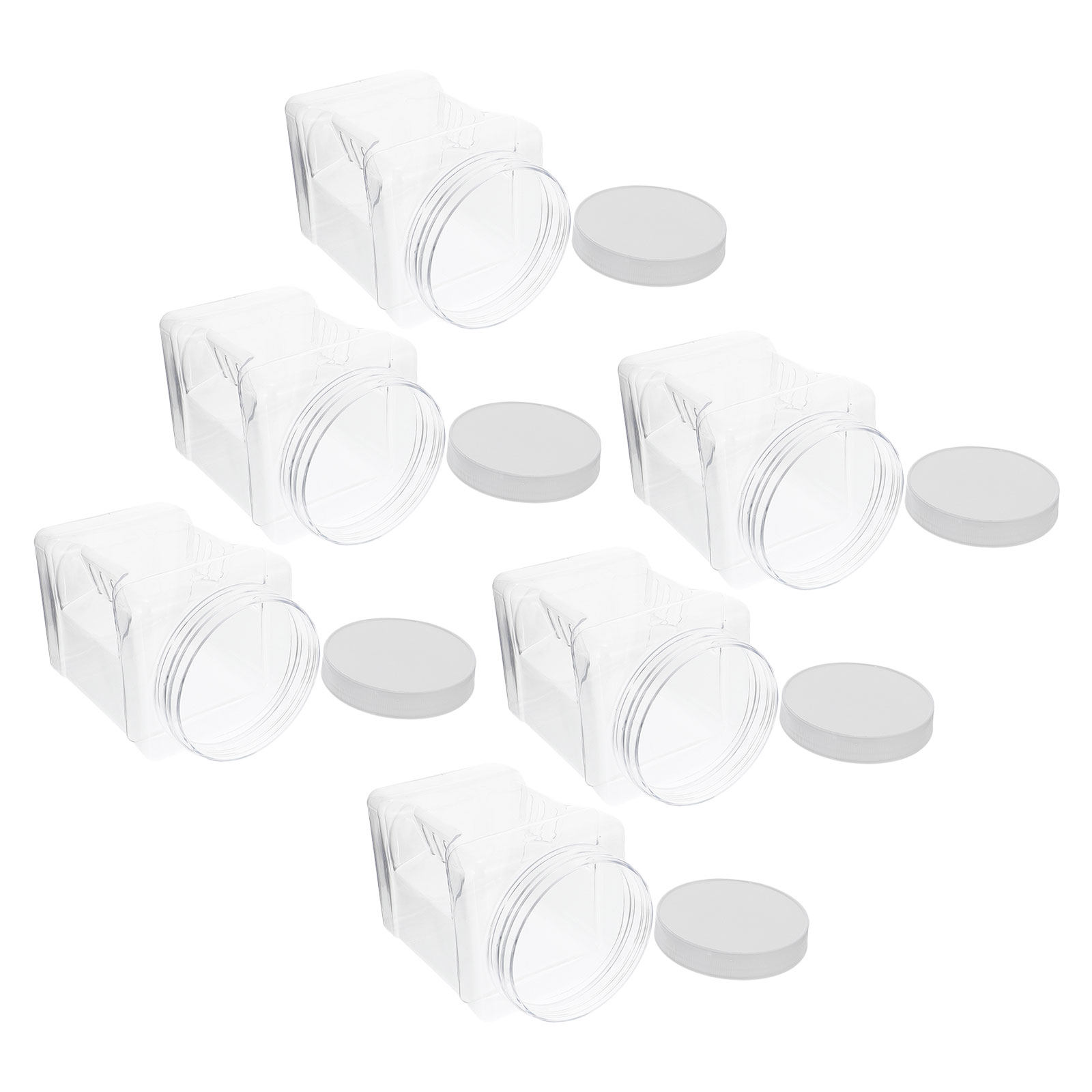 6Pcs Transparent Square Canist - Food Storage Canister recension och pris