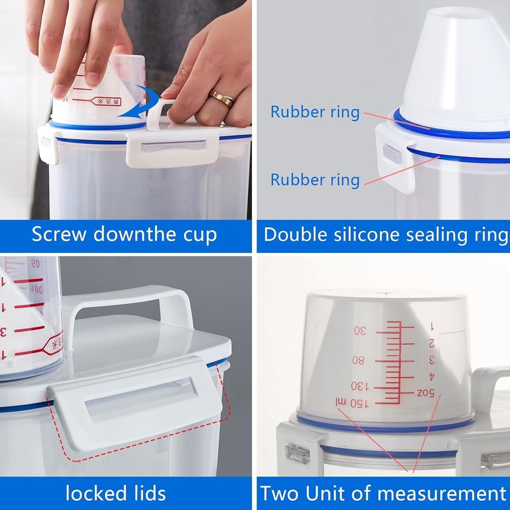 5.5 Lbs Rice Airtight Dry Food - Food Storage Dispenser recension och pris