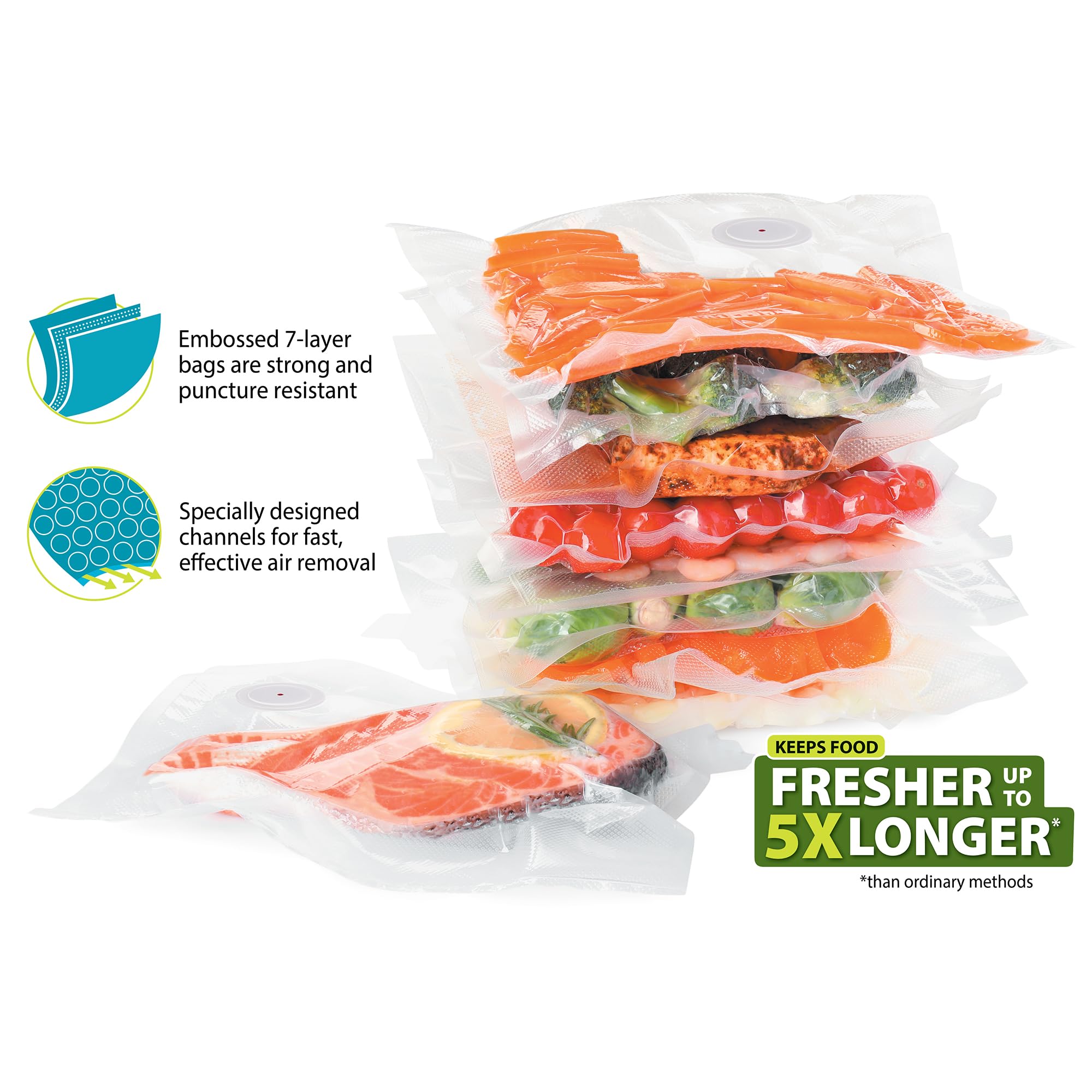 Upgraded Version vacuum food s - Food Storage Vacuum Seal Bags recension och pris