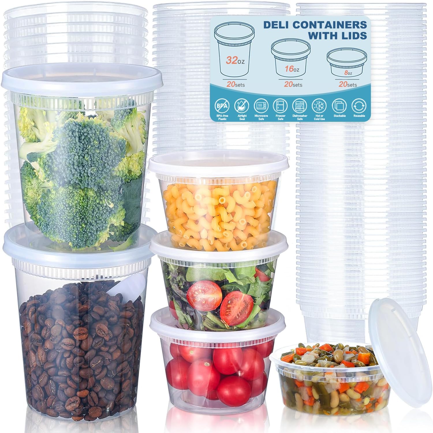 24pcs Deli Food Storage Contai - Food Storage Containers With Lids recension och pris