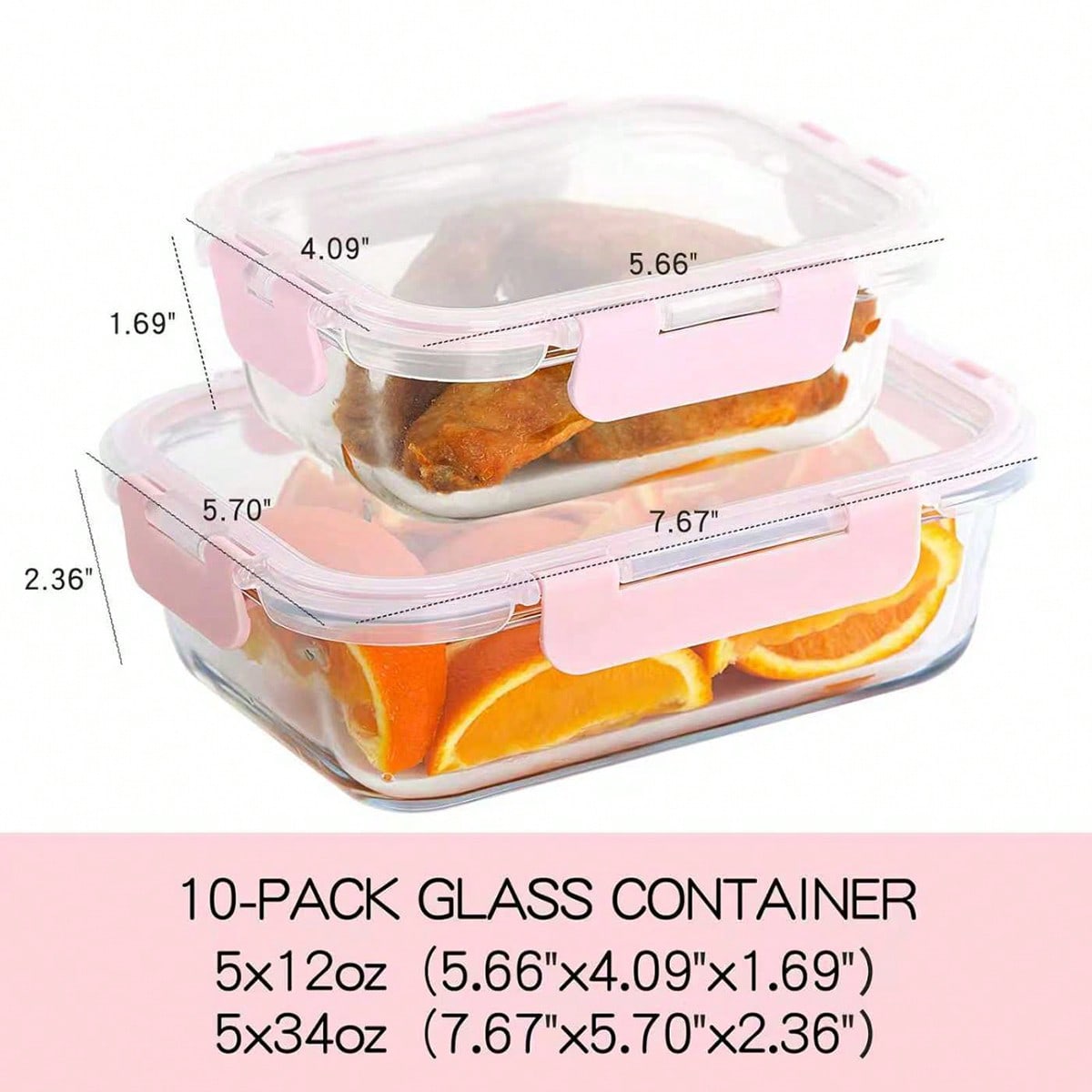 10 Pack Glass Meal Prep Contai - Food Storage Method recension och pris