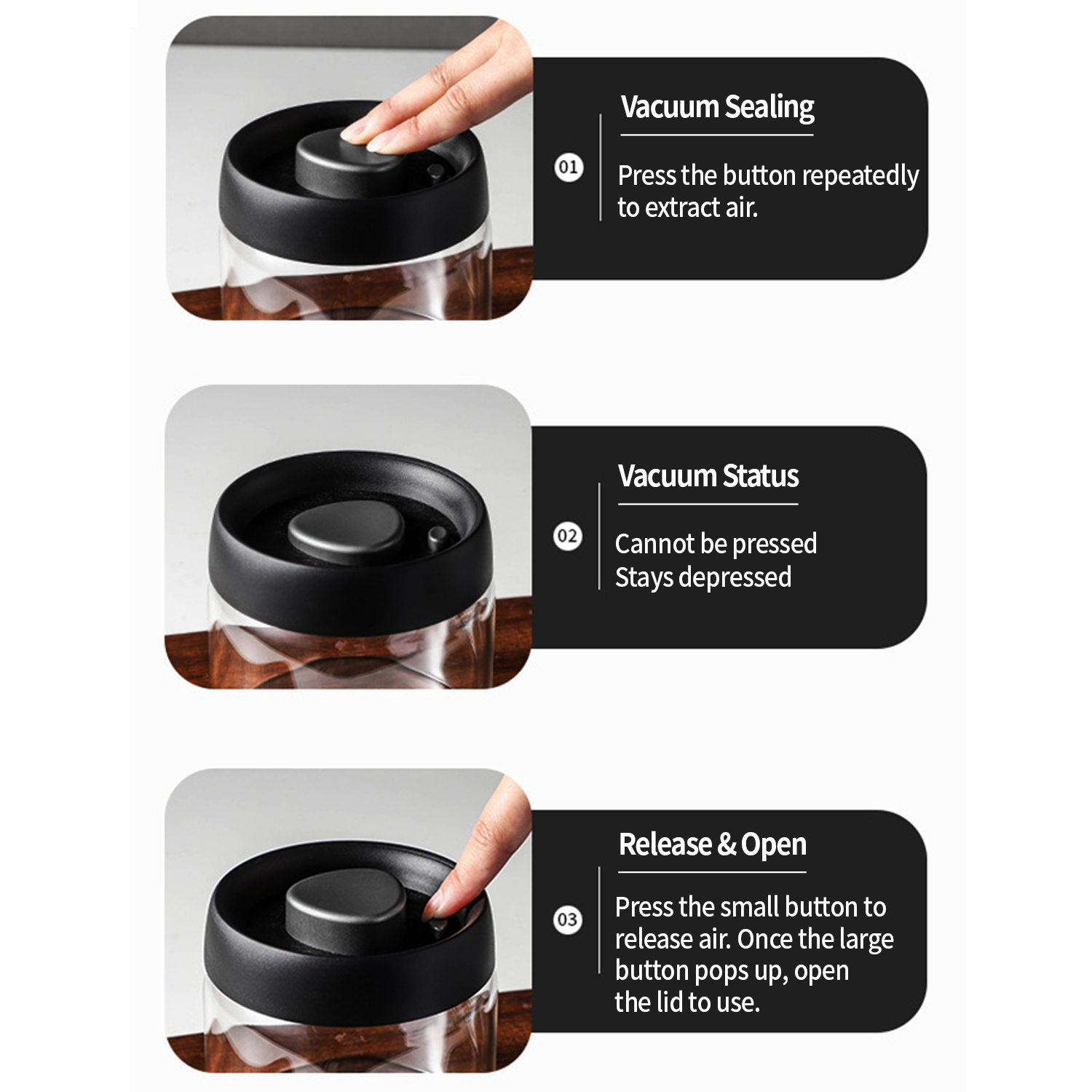 OANKR Vacuum Coffee Canister 5 - Food Storage Vacuum Containers recension och pris