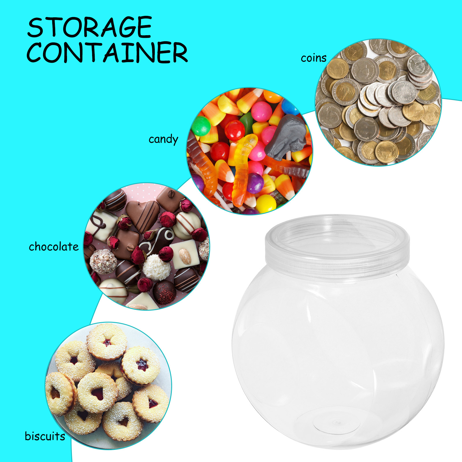 3Pcs Clear Sweet Jar 1500Ml Ro - Food Storage Containers With Lids recension och pris