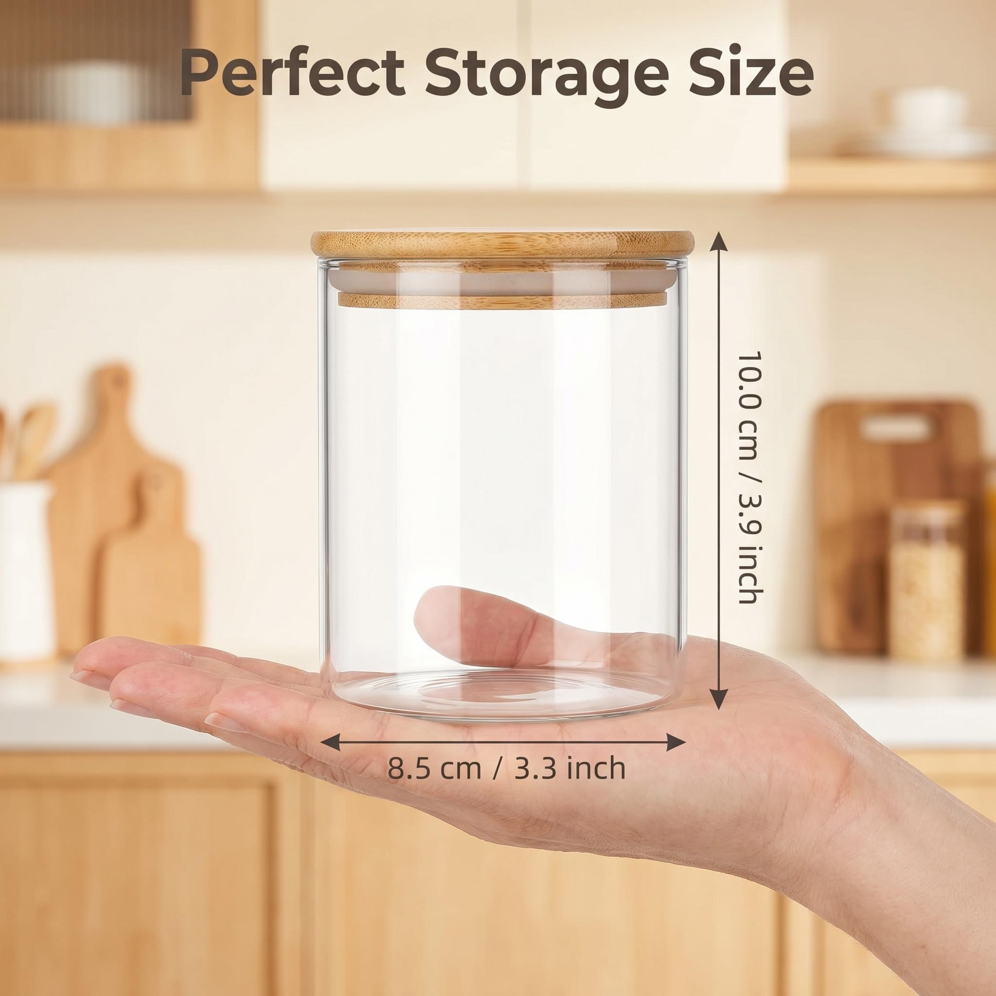 9 Pieces Clear Glass Storage C - Food Storage Label recension och pris