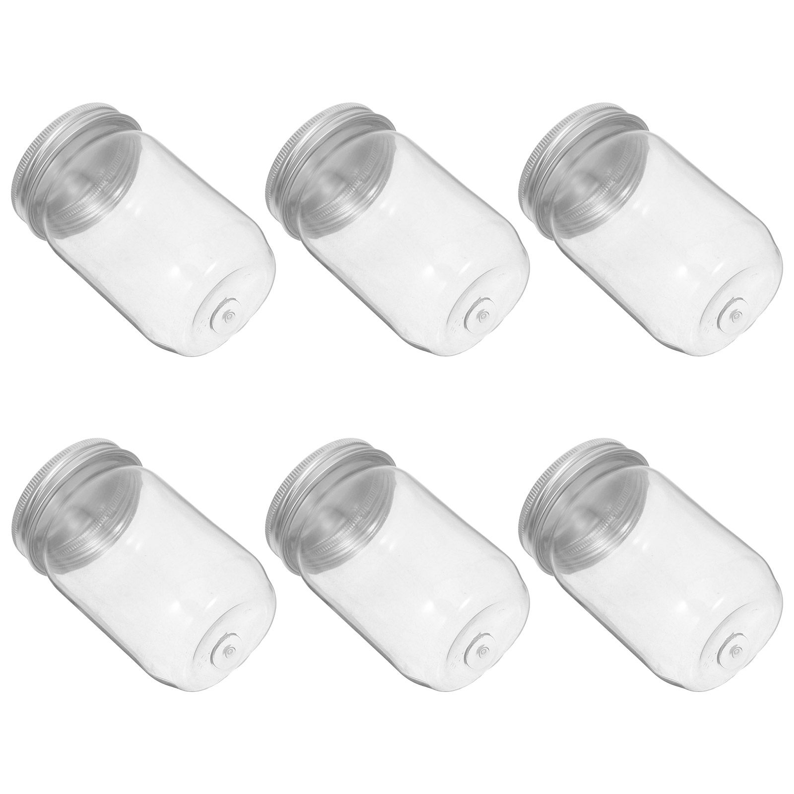6Pcs Clear Plastic Mason Jars  - Food Storage Containers With Lids recension och pris