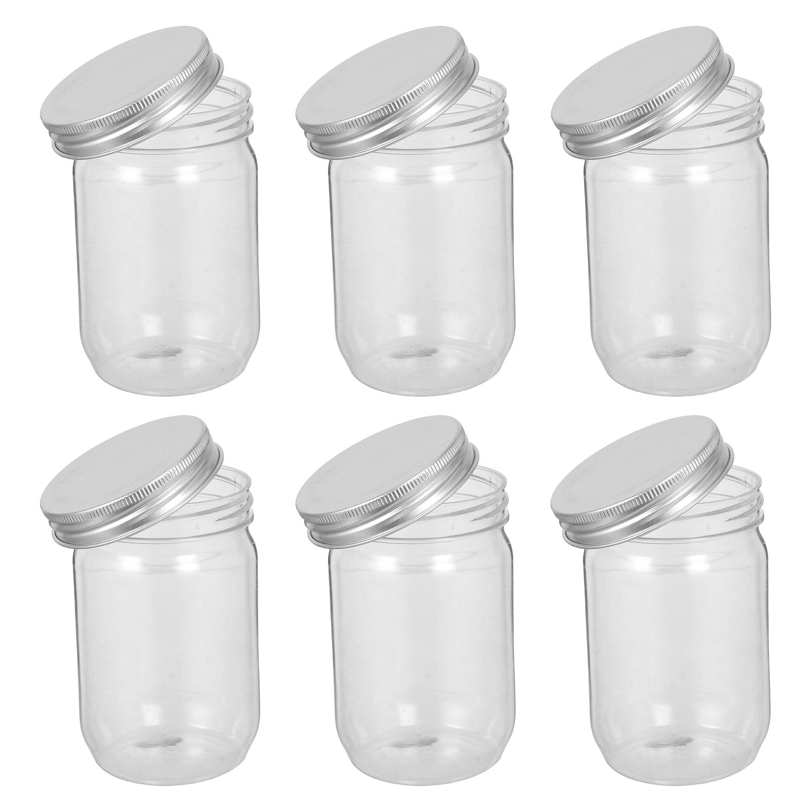 6Pcs Clear Plastic Mason Jars  - Food Storage Containers With Lids recension och pris