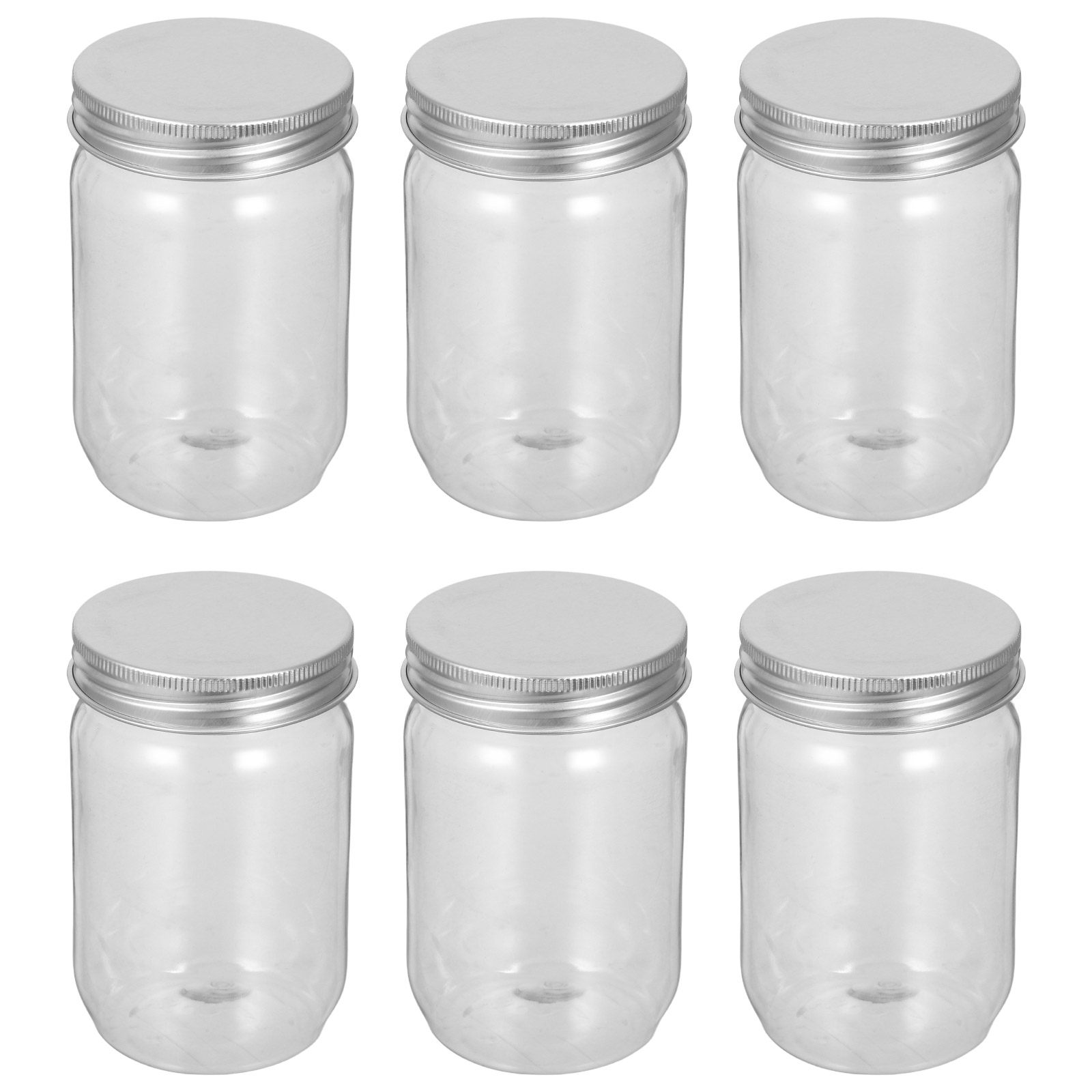 6Pcs Clear Plastic Mason Jars  - Food Storage Containers With Lids recension och pris