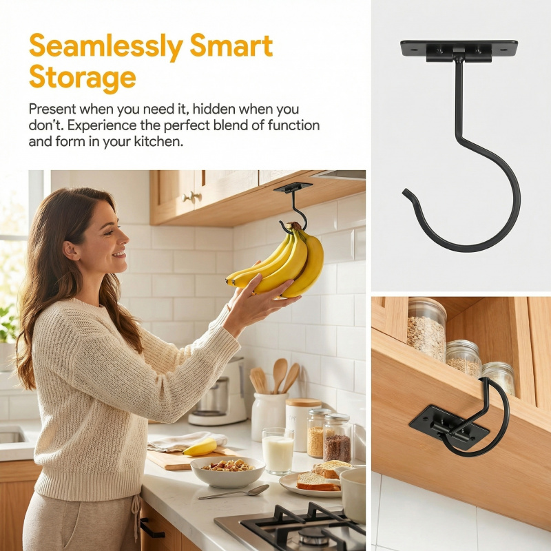 Black Metal Self-Adhesive Bana - Food Storage Method recension och pris